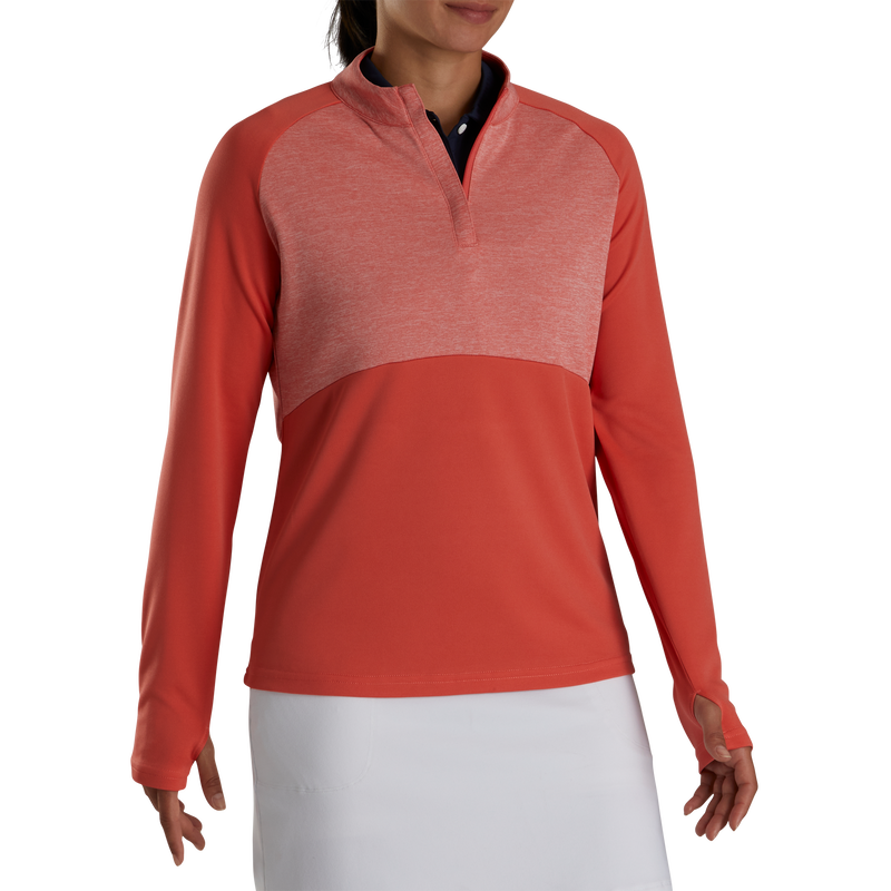 Heather Block Half-Zip Mid-Layer Women - Coral