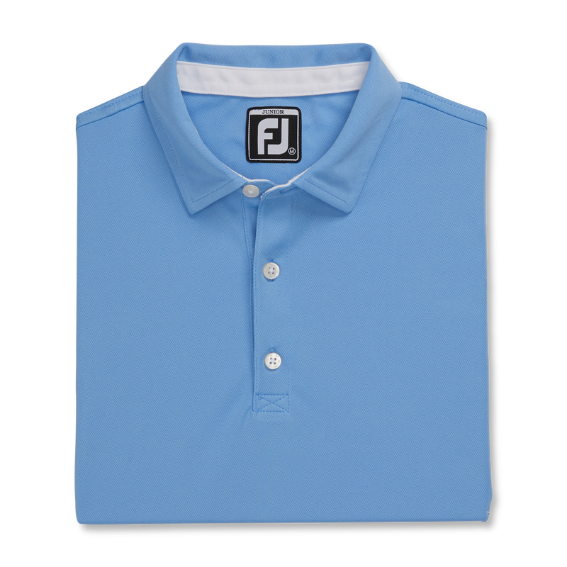 Solid Pique Self Collar Junior - Light Blue