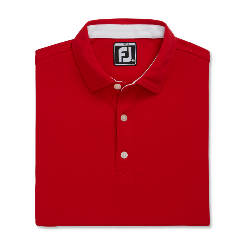 Solid Pique Self Collar Junior - Red