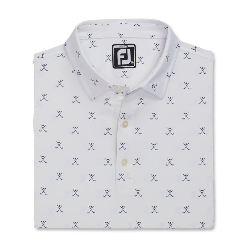 Striped Pique Self Collar Junior (Junior) - White