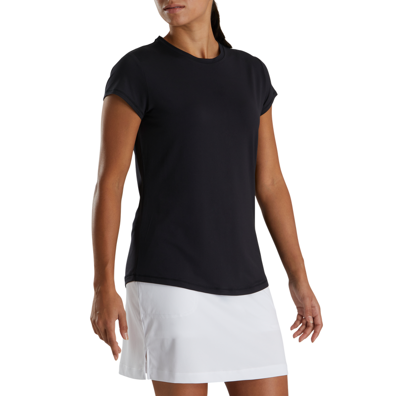 Short Sleeve Crew Neck Women (Women's) - Black
