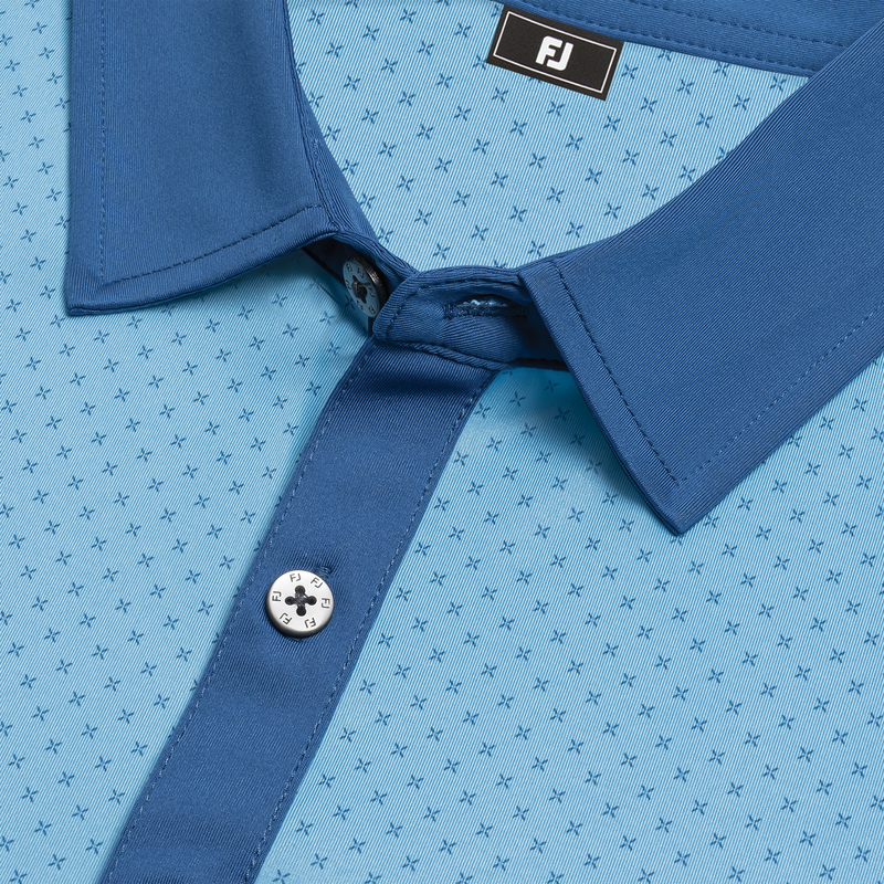 Athletic Fit Micro Flower Lisle - Glacier / Ocean