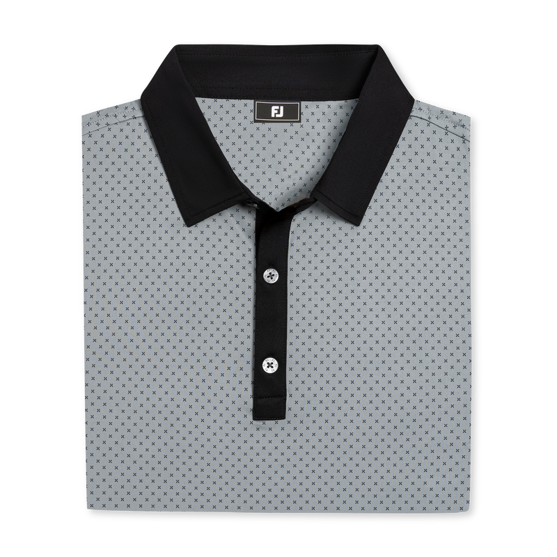 Athletic Fit Micro Flower Lisle (Men's) - Grey / Black