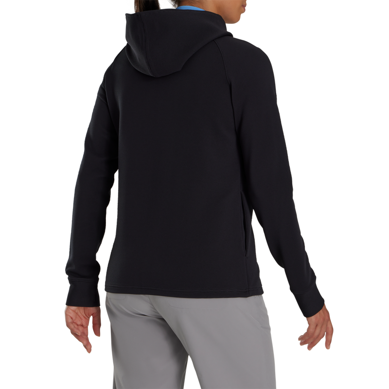 Full-Zip Ottoman Hoodie Women - Black