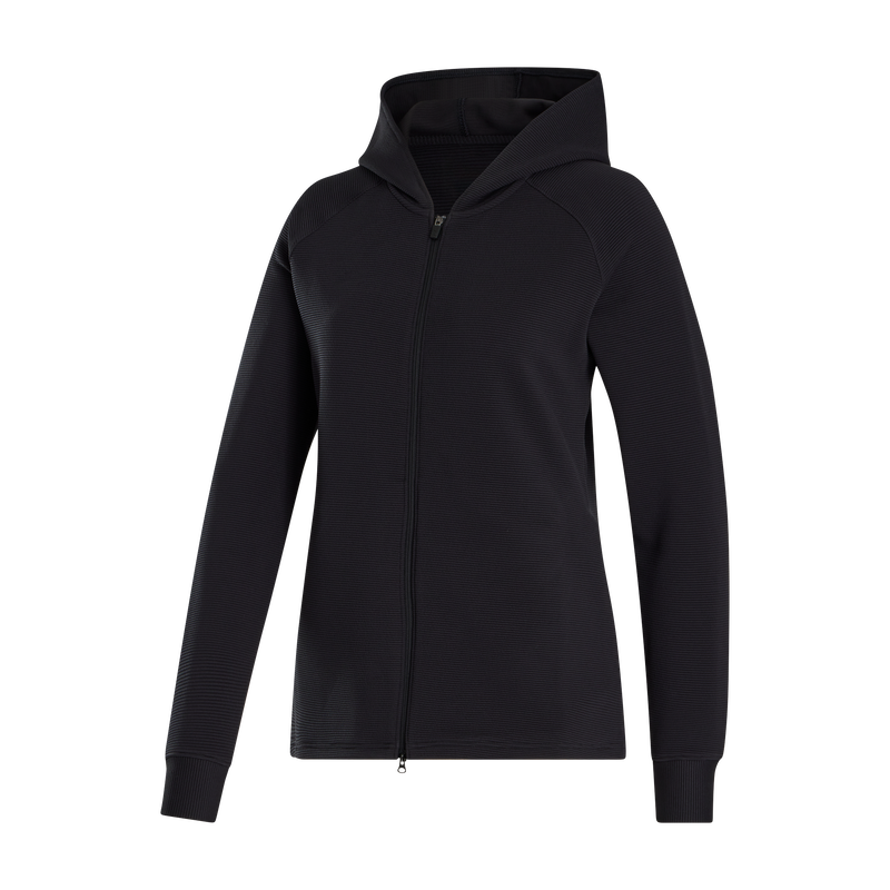 Full-Zip Ottoman Hoodie Women - Black