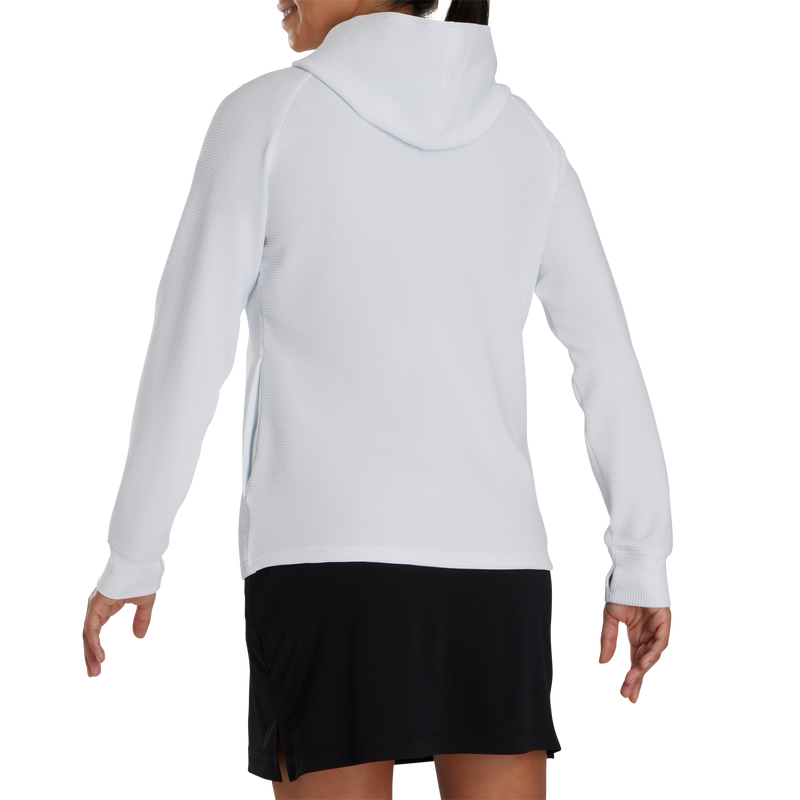 Full-Zip Ottoman Hoodie Women - White