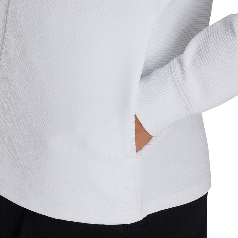 Full-Zip Ottoman Hoodie Women - White