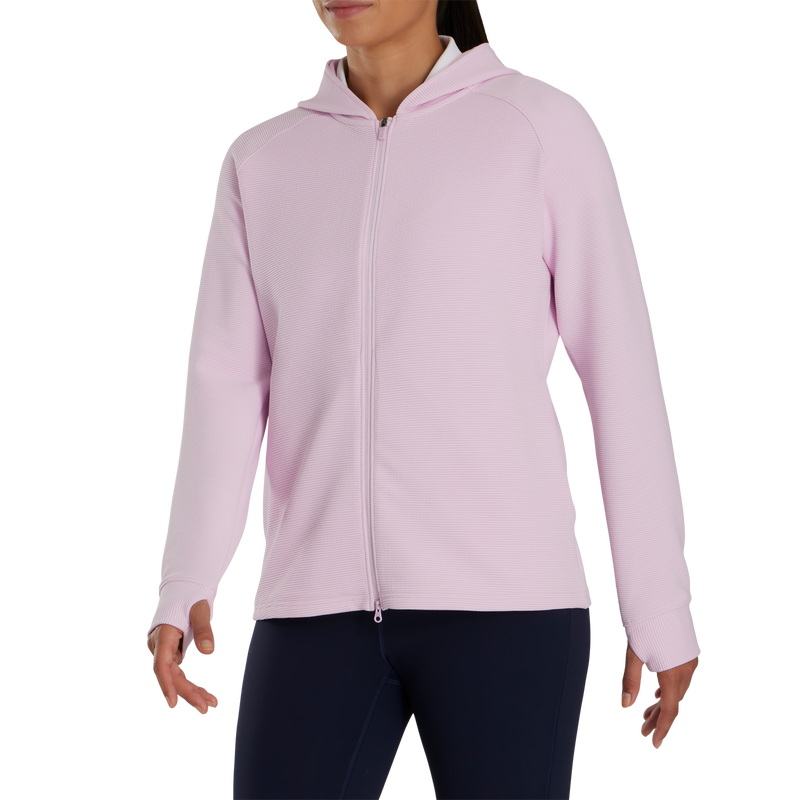 Full-Zip Ottoman Hoodie Women - Pink