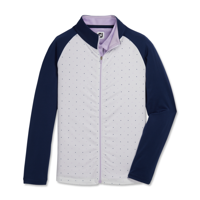 Full-Zip Mid-Layer Junior Girl - White / Navy / Lavender