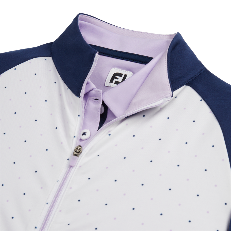 Full-Zip Mid-Layer Junior Girl - White / Navy / Lavender