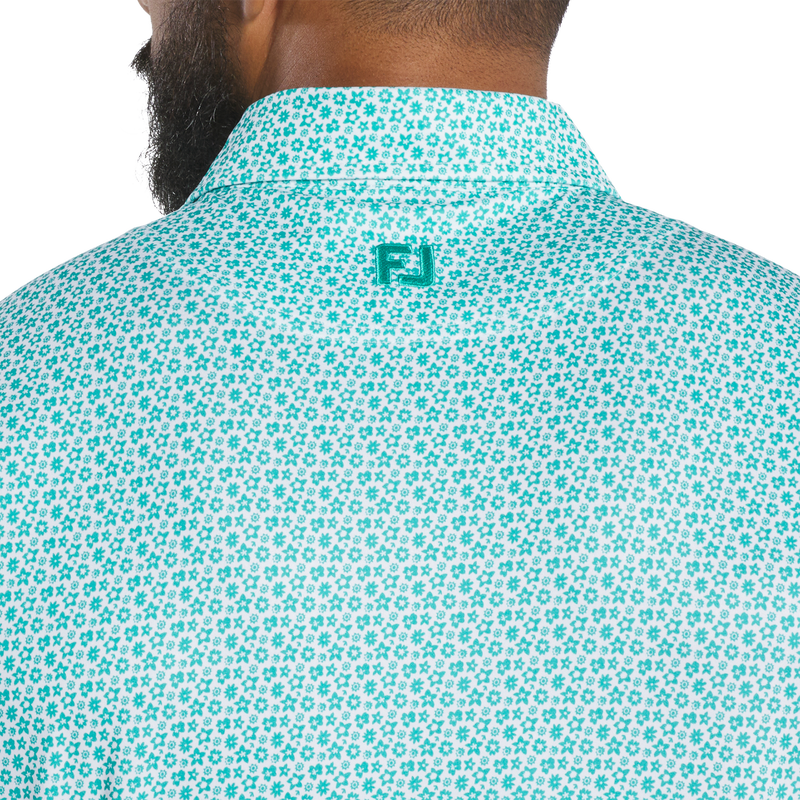 Floral Lisle - Emerald / White