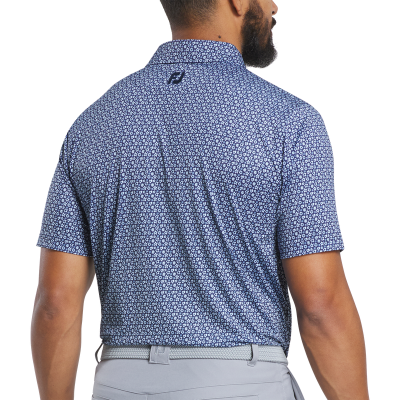 Floral Lisle - White / Navy