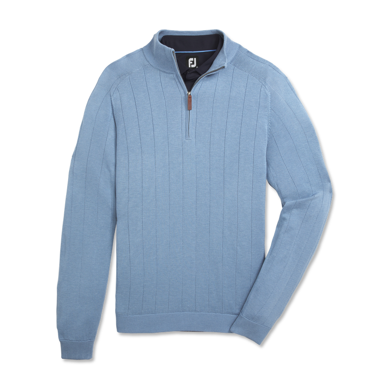 Drop Needle Pullover - Heather Steel Blue