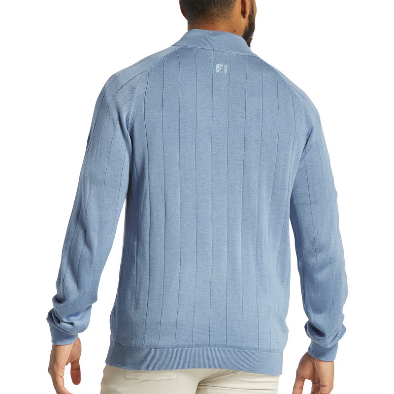 Drop Needle Pullover - Heather Steel Blue