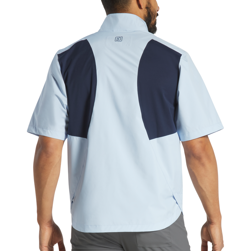 HydroLite X Short Sleeve Rain Shirt - Light Blue / Navy