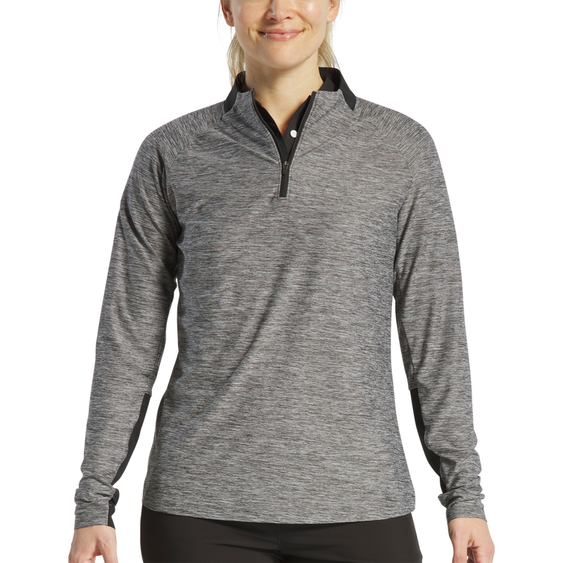 Space Dye Quarter-Zip Mid-Layer Women - Black