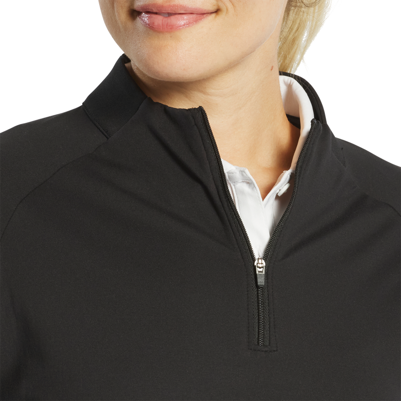 Space Dye Quarter-Zip Mid-Layer Women - Solid Black