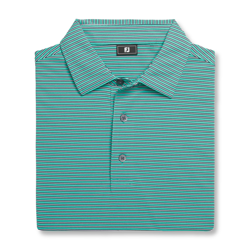 Multi-Stripe Pique - Spearmint / Navy / White