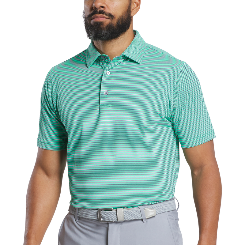 Multi-Stripe Pique - Spearmint / Navy / White