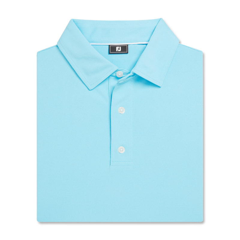 Performance Stretch Pique Solid Self Collar - Tropic Blue