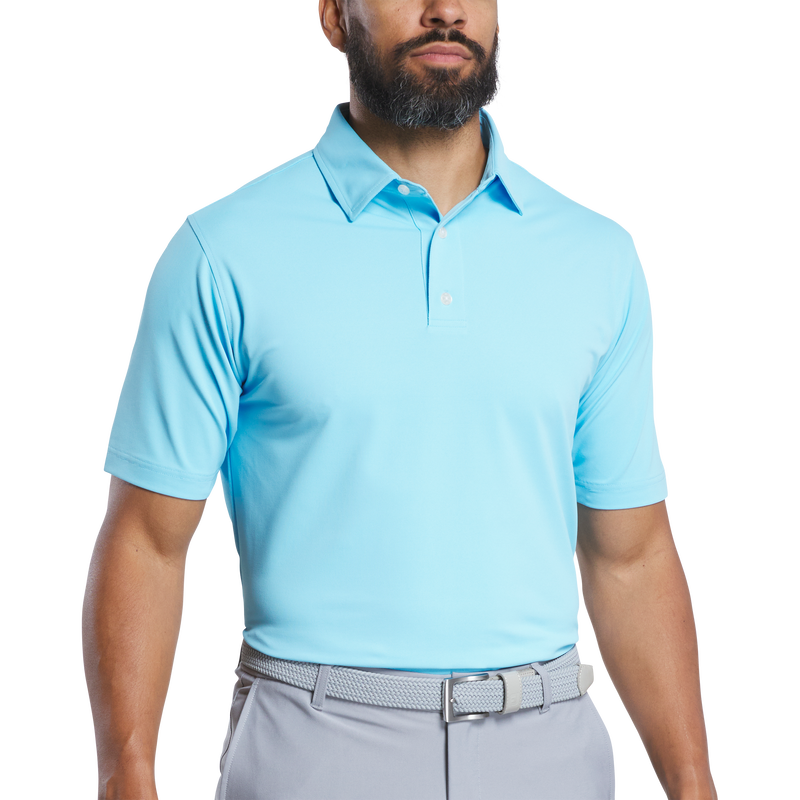 Performance Stretch Pique Solid Self Collar - Tropic Blue