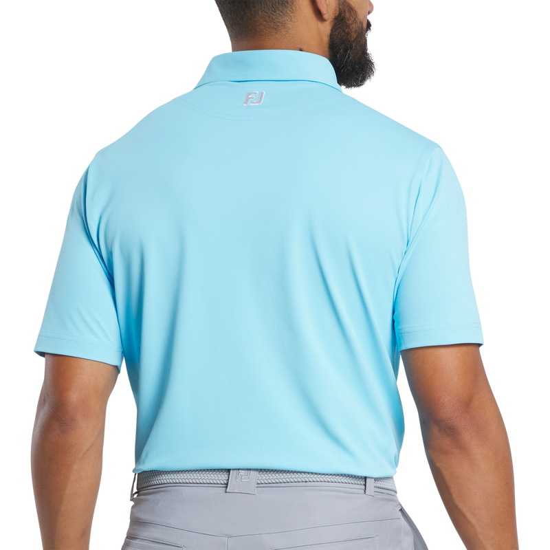 Performance Stretch Pique Solid Self Collar - Tropic Blue
