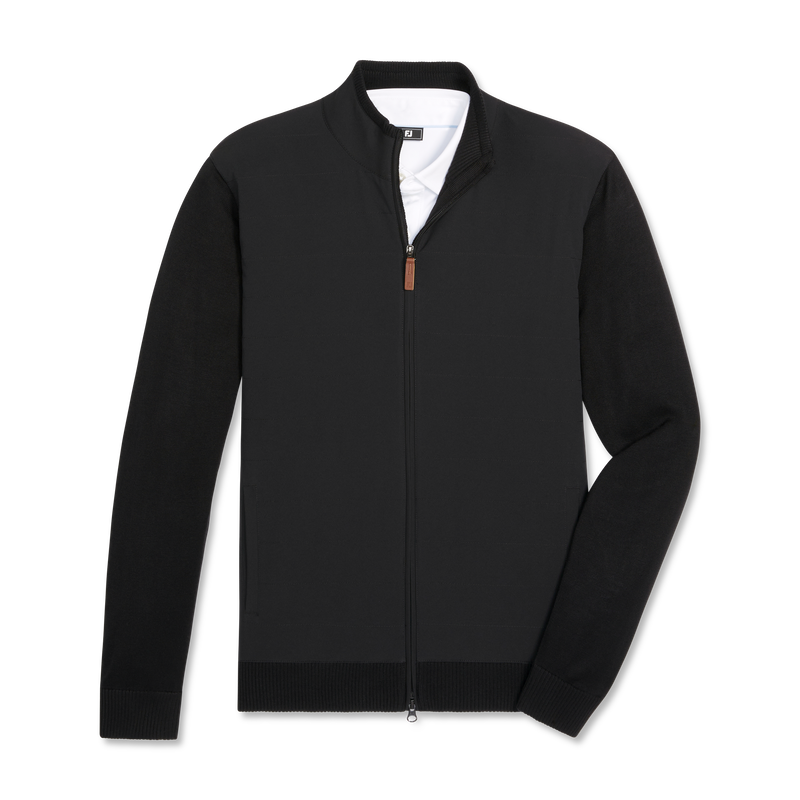 Hybrid Full-Zip Sweater - Black