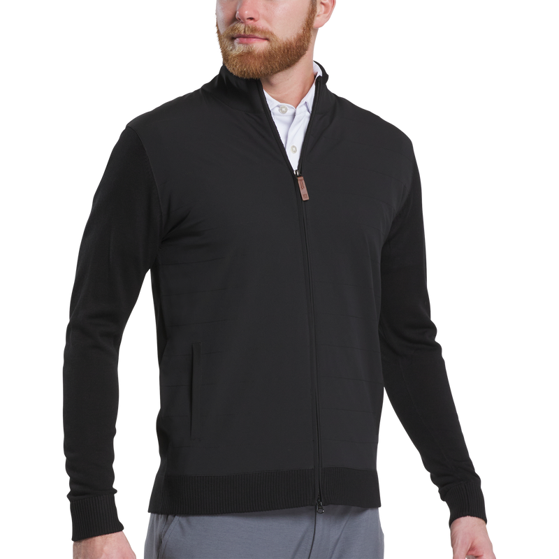 Hybrid Full-Zip Sweater - Black