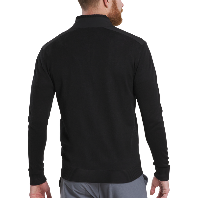 Hybrid Full-Zip Sweater - Black