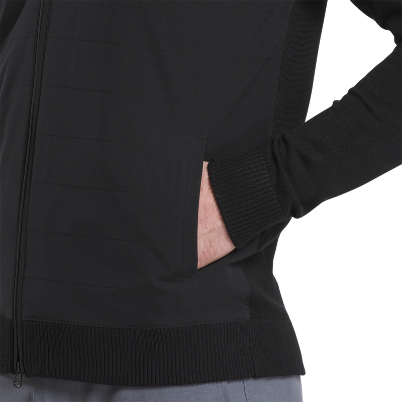 Hybrid Full-Zip Sweater - Black