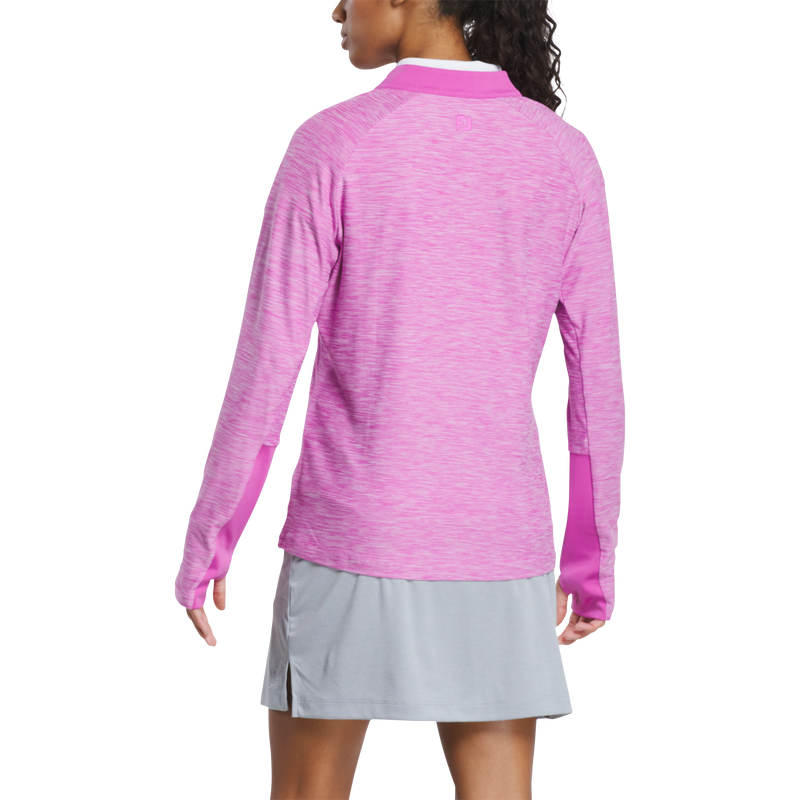 Space Dye Quarter-Zip Mid-Layer Women - Berry