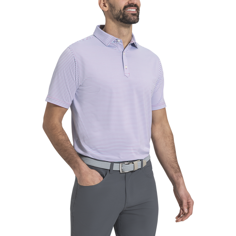 Smooth Stripe Lisle - Light Blue / Pink / White