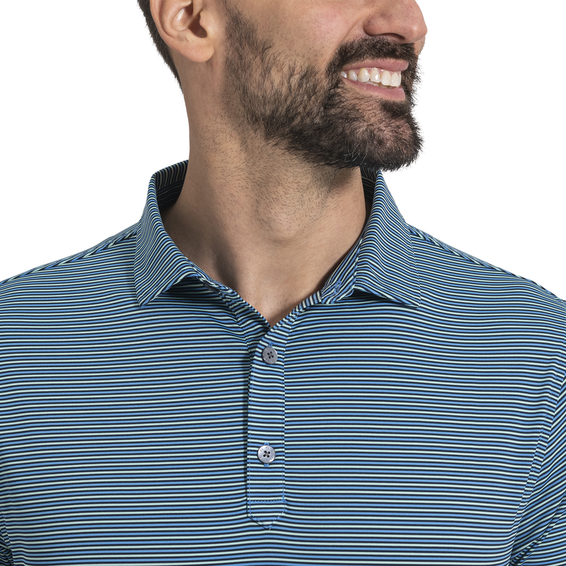 Smooth Stripe Lisle - Navy / Mint / Blue