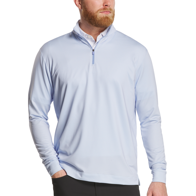 Houndstooth Geo Mid-Layer - Periwinkle / Ice Water