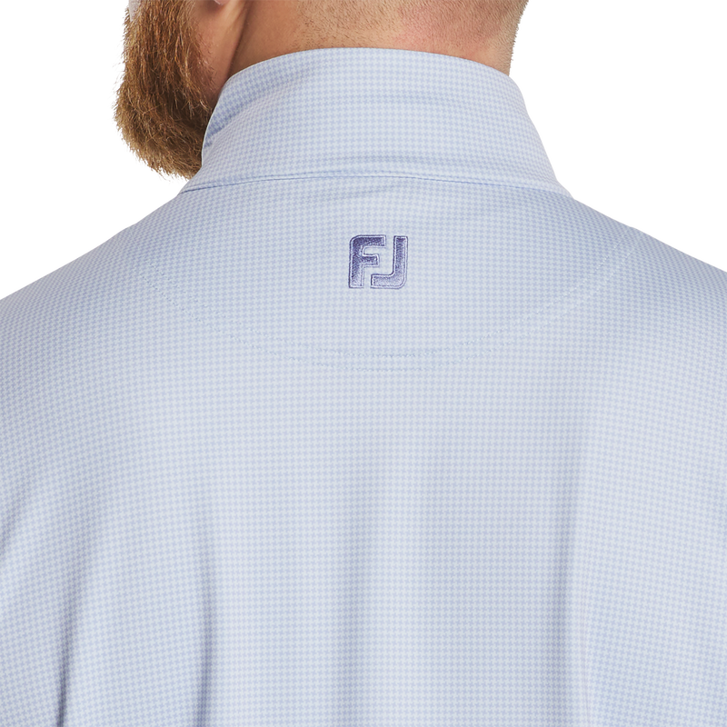 Houndstooth Geo Mid-Layer - Periwinkle / Ice Water