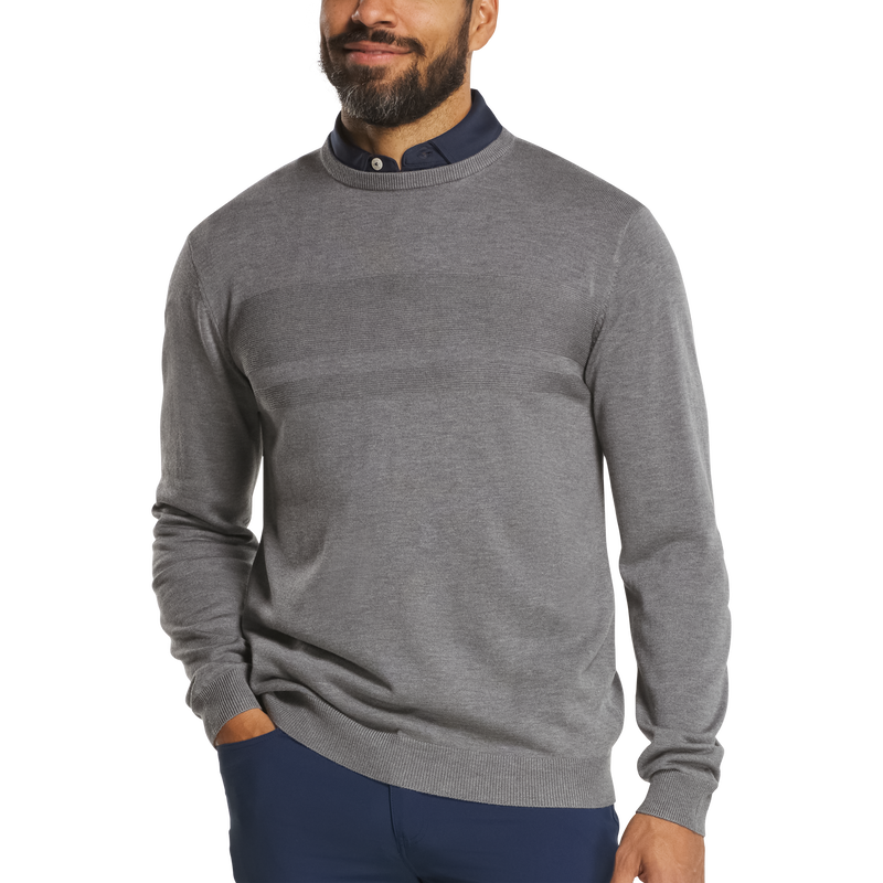 Tonal Block Crewneck Sweater - Heather Charcoal