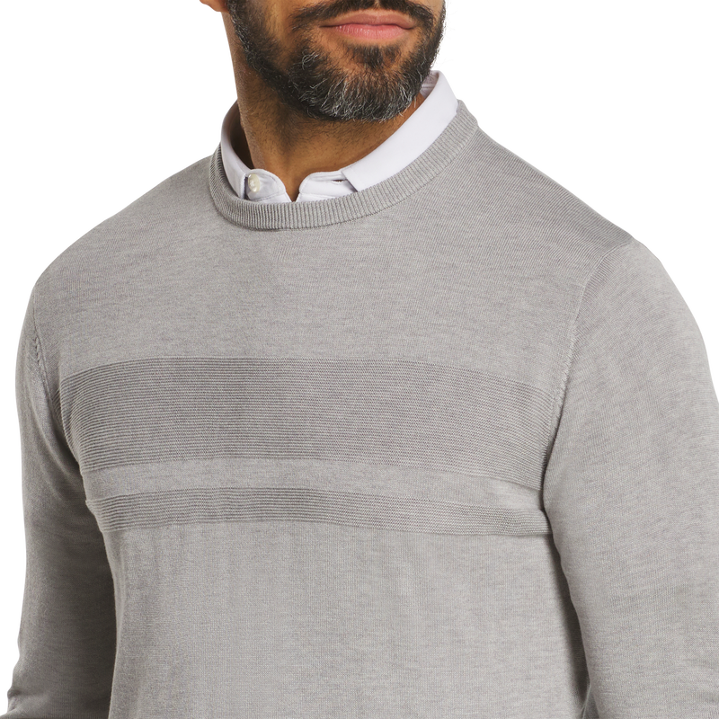 Tonal Block Crewneck Sweater - Heather Grey