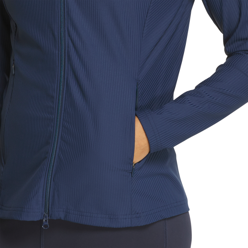Rib Full-Zip Jacket Women - Navy