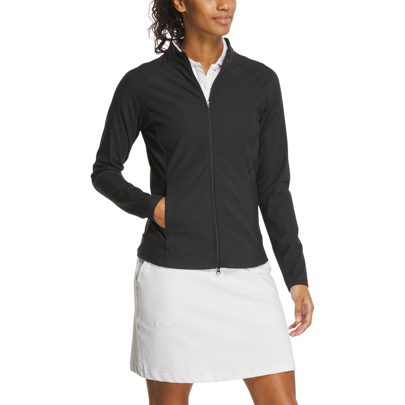 Rib Full-Zip Jacket Women - Black