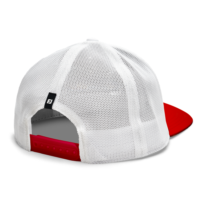 Motif Mesh Trucker Hat - Red / Golf Cart Logo