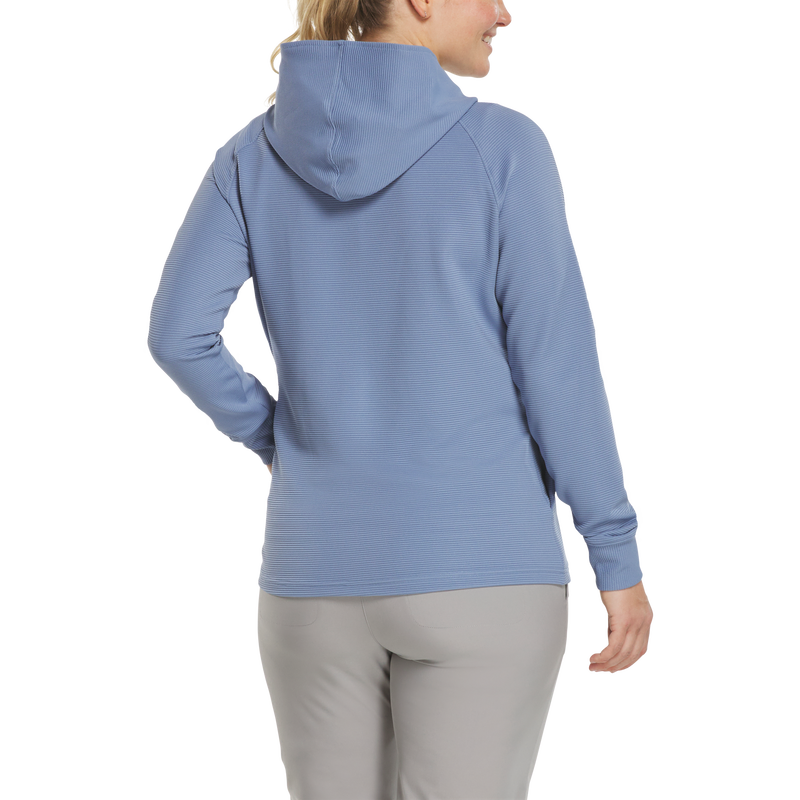 Full-Zip Ottoman Hoodie Women - Blue Stone