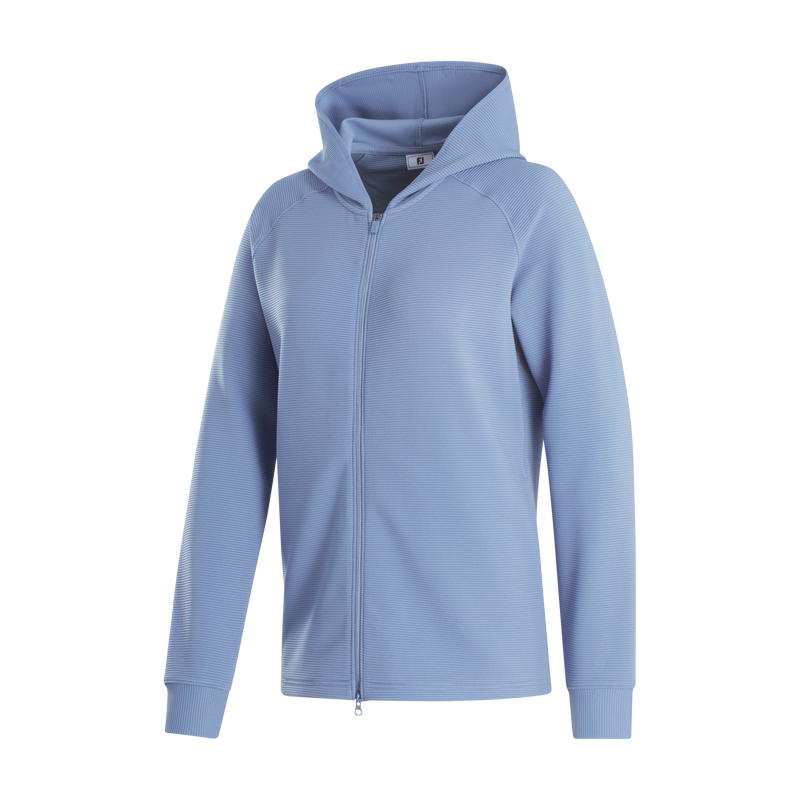 Full-Zip Ottoman Hoodie Women - Blue Stone