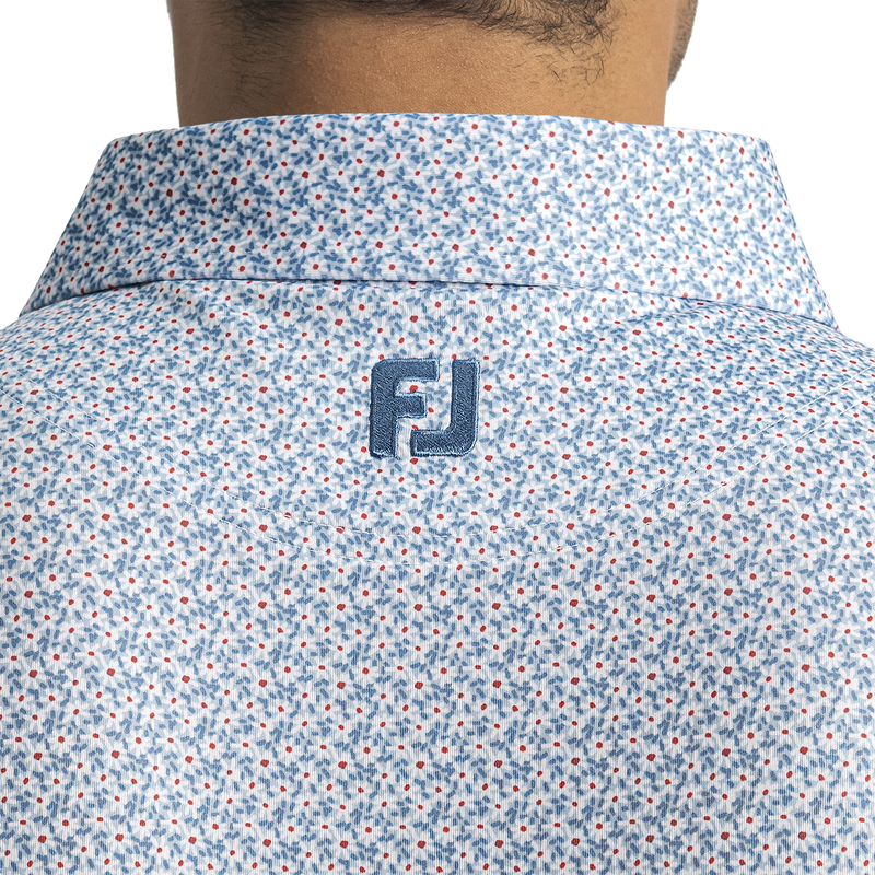 Floral Mark Lisle - Chambray / Coastal Blue / White