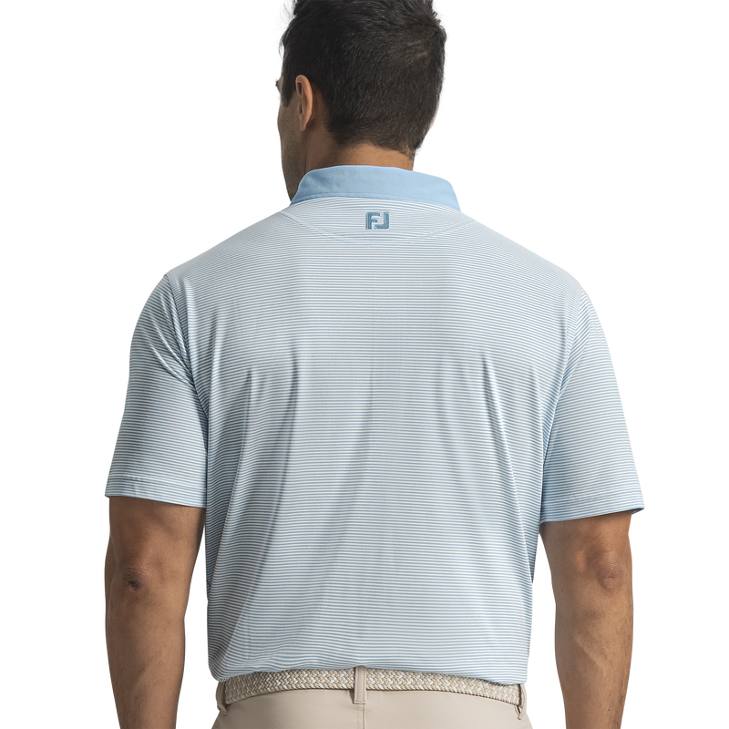 Feeder Stripe Pique - Blue Reef / White