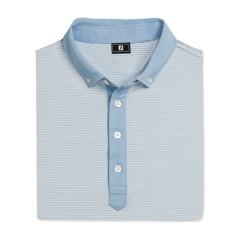 Feeder Stripe Pique - Blue Reef / White