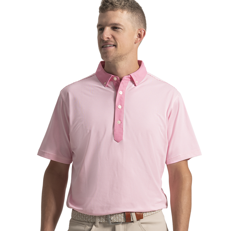 Feeder Stripe Pique - Pink Pop / White