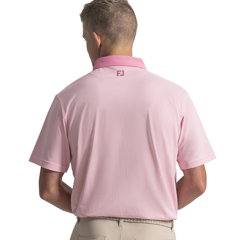 Feeder Stripe Pique - Pink Pop / White