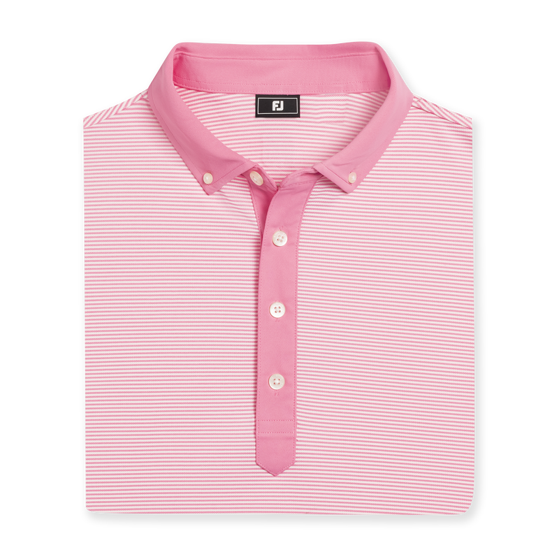 Feeder Stripe Pique - Pink Pop / White