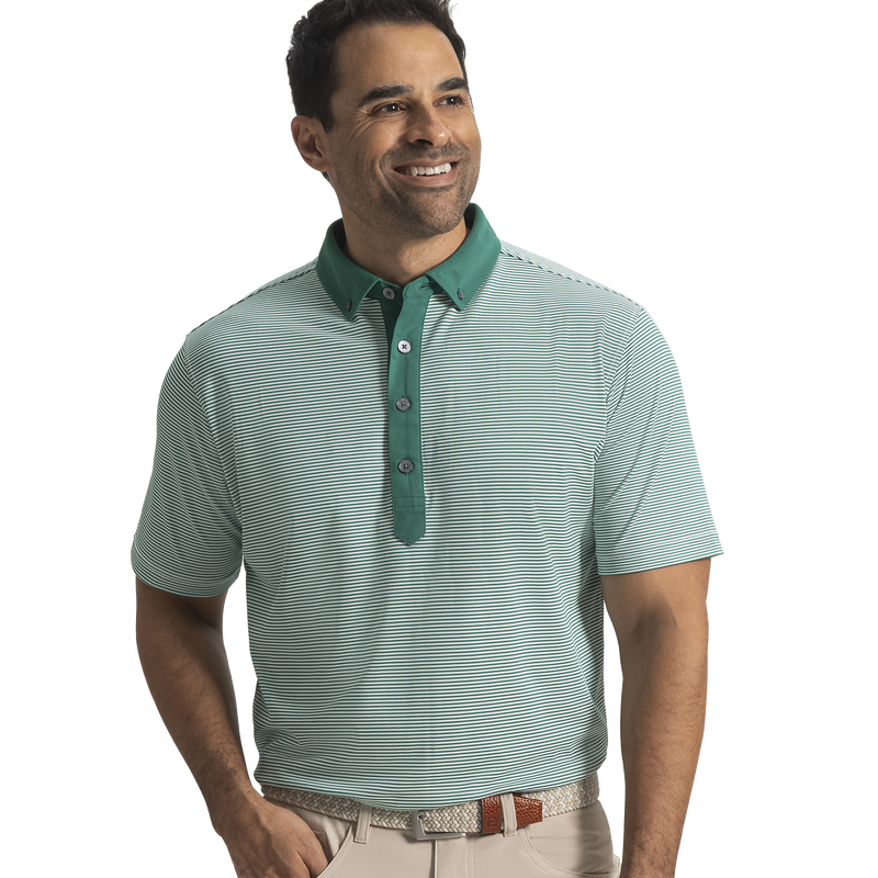 Feeder Stripe Pique - Field Green / White