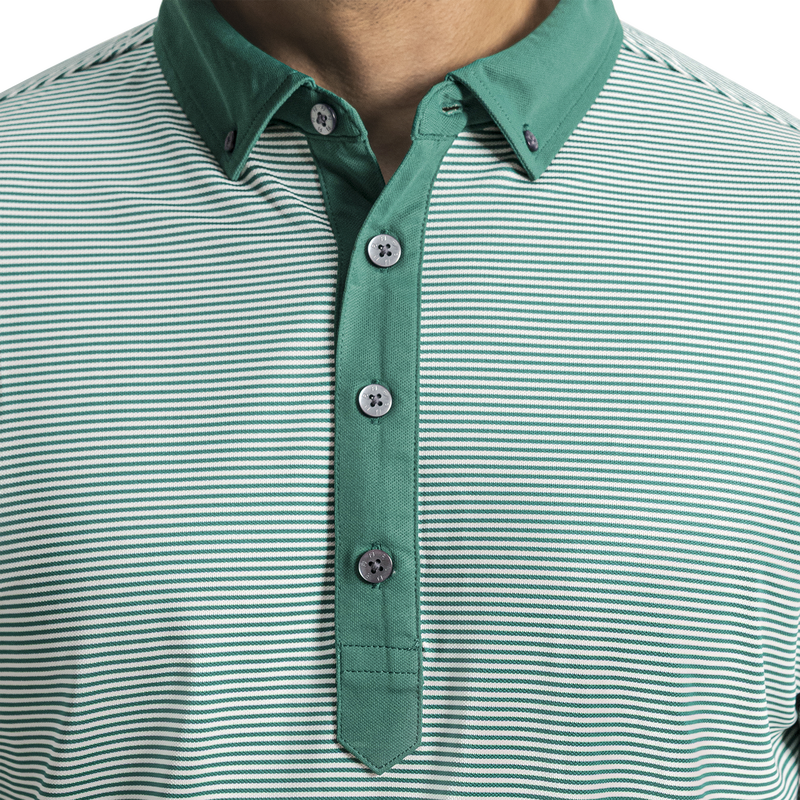 Feeder Stripe Pique - Field Green / White